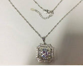 18K Gold Semi Mount Pendant Setting Round RD 9x9mm Diamond Accent DHJ
