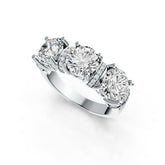 14K Gold Semi Mount Ring Setting Round RD 7X7mm with Diamond Accent DHJ
