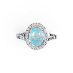 Sterling Silver Semi Mount Ring Setting Oval OV 9X7mm BG 5X4mm DHJ