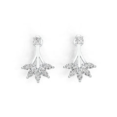 Sterling Silver Semi Mount Earrings Setting Marquise MQ 6X3mm RD 4X4mm DHJ