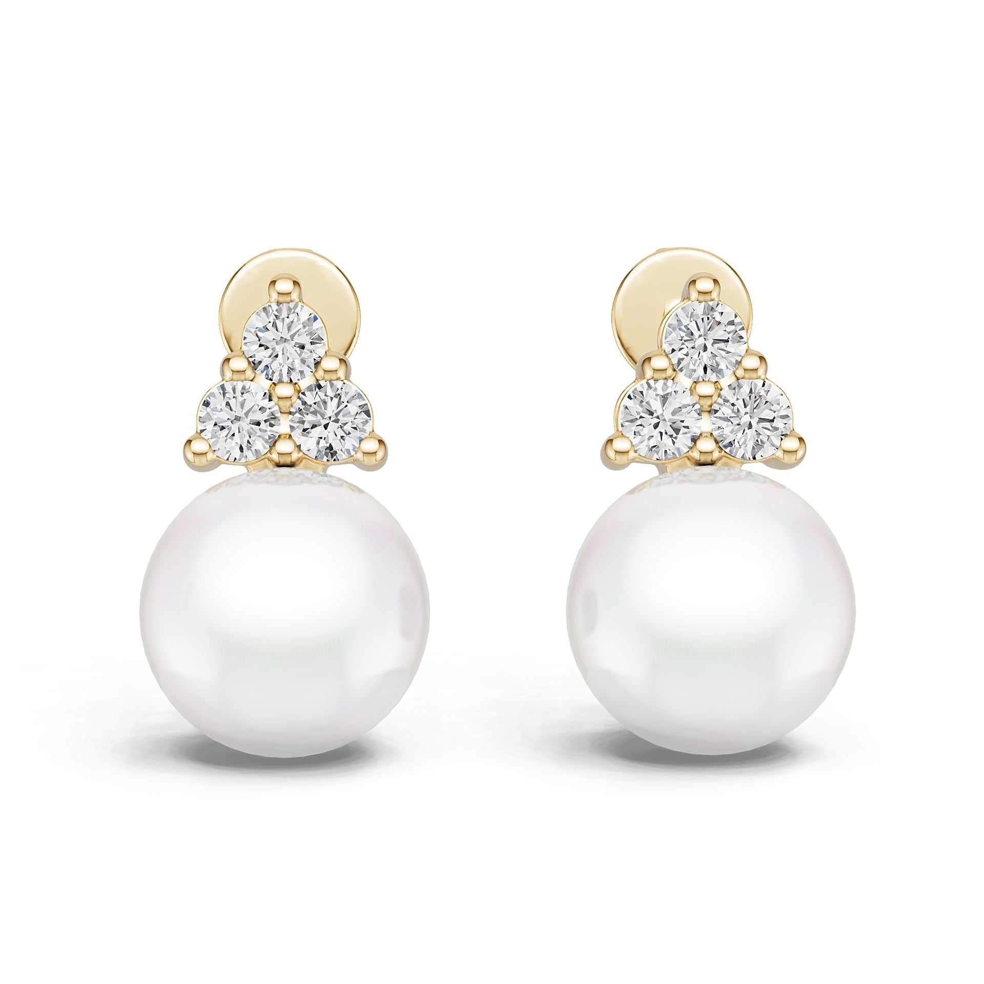 14K Gold Semi Mount Earrings Setting Round Ro 9x9mm Diamond Accent Syz Jewelry