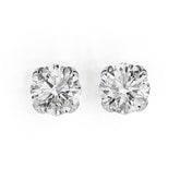 Sterling Silver Semi Mount Earrings Setting Round RD 15x5mm Hidden Halo DHJ