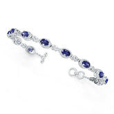 18K Gold Semi Mount Bracelet Setting Oval OV 6X4mm Diamond Accent DHJ