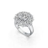 10K Gold Semi Mount Ring Setting RD 8x8mm with White Topaz Moissanite Accent DHJ