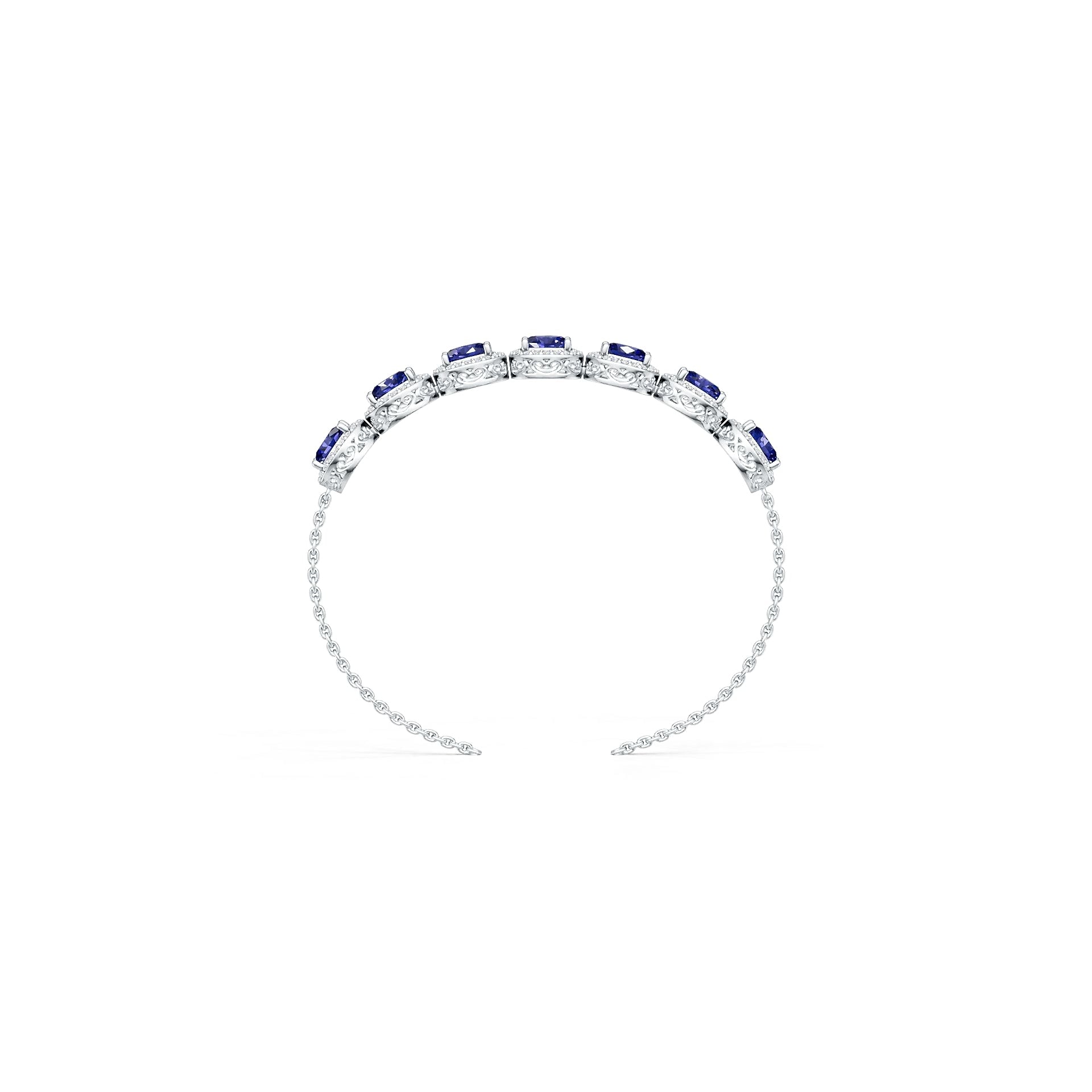 Sterling Silver Semi Mount Bracelet Setting Oval OV 7x5mm Halo Syzjewelry