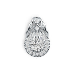 Platinum Semi Mount Pendant Setting Round RD 6.5mm Diamond Accent DHJ