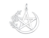 Sterling Silver Semi Mount Pendant Setting Rose Pentacle Pendant Syzjewelry