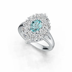 18K Gold Semi Mount Ring Setting Oval OV 7X5mm Diamond Accent DHJ