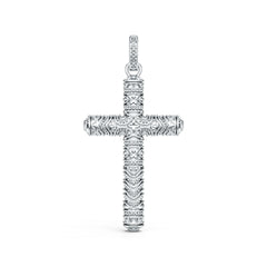 Platinum Pendant Solid Cross Theme DHJ