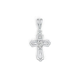 Sterling Silver Semi Mount Pendant Setting Heart HT 5X5mm Cross Theme