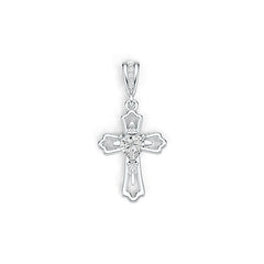 Sterling Silver Semi Mount Pendant Setting Heart HT 5X5mm Cross Theme - Syzjewelry