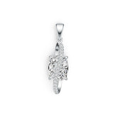 10K Gold Semi Mount Pendant Setting Cushion CU 10X8mm Moissanite Accent DHJ