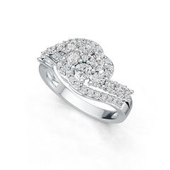18K Gold Semi Mount Ring Setting Round RD 3.5mm Diamond Accent DHJ