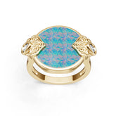 18K Gold Semi Mount Ring Setting Round Ro 18x18mm Syz Jewelry