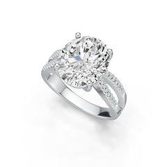 Platinum Semi Mount Ring Setting Oval OV 14X12mm Diamond Accent Syzjewelry