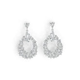 Platinum Semi Mount Earrings Setting Pear PE 6x4mm OV 5x3mm OV 4x3mm Diamond Accent DHJ