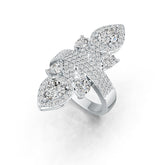 18K Gold Semi Mount Ring Setting Pear PE 8X6mm HT 5X5mm Diamond Accent DHJ