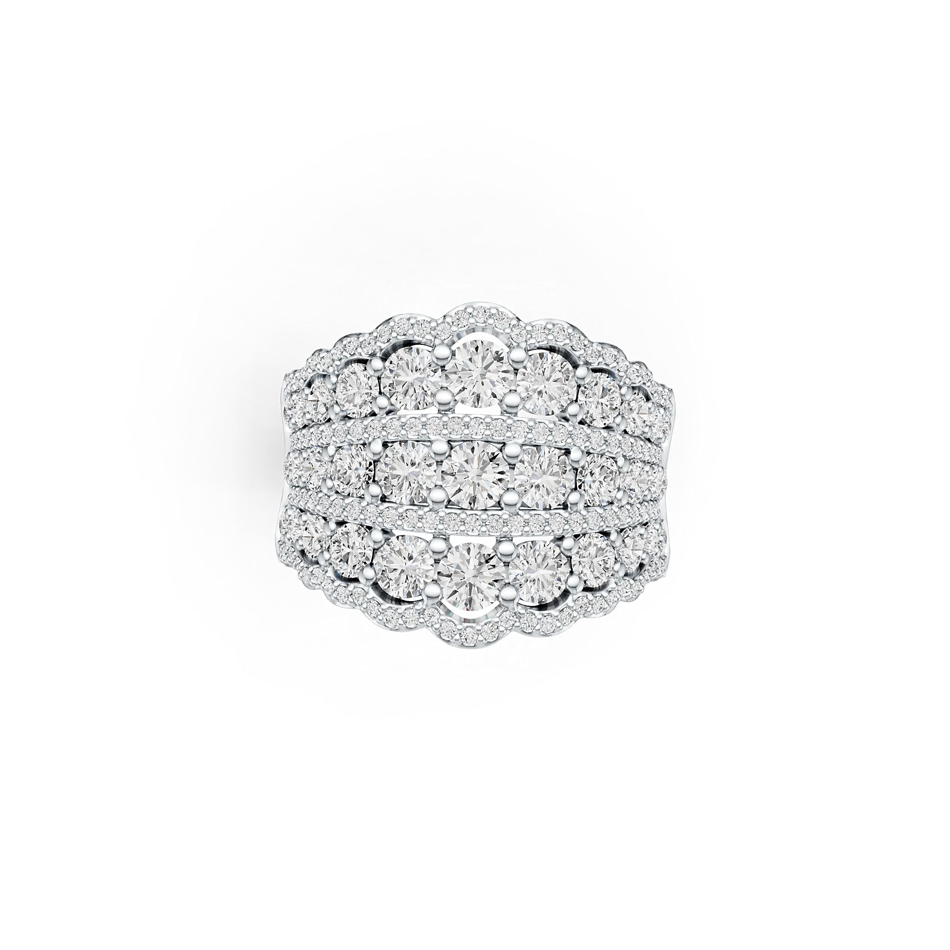Sterling Silver Semi Mount Ring Setting Round RD 3.75mm DHJ