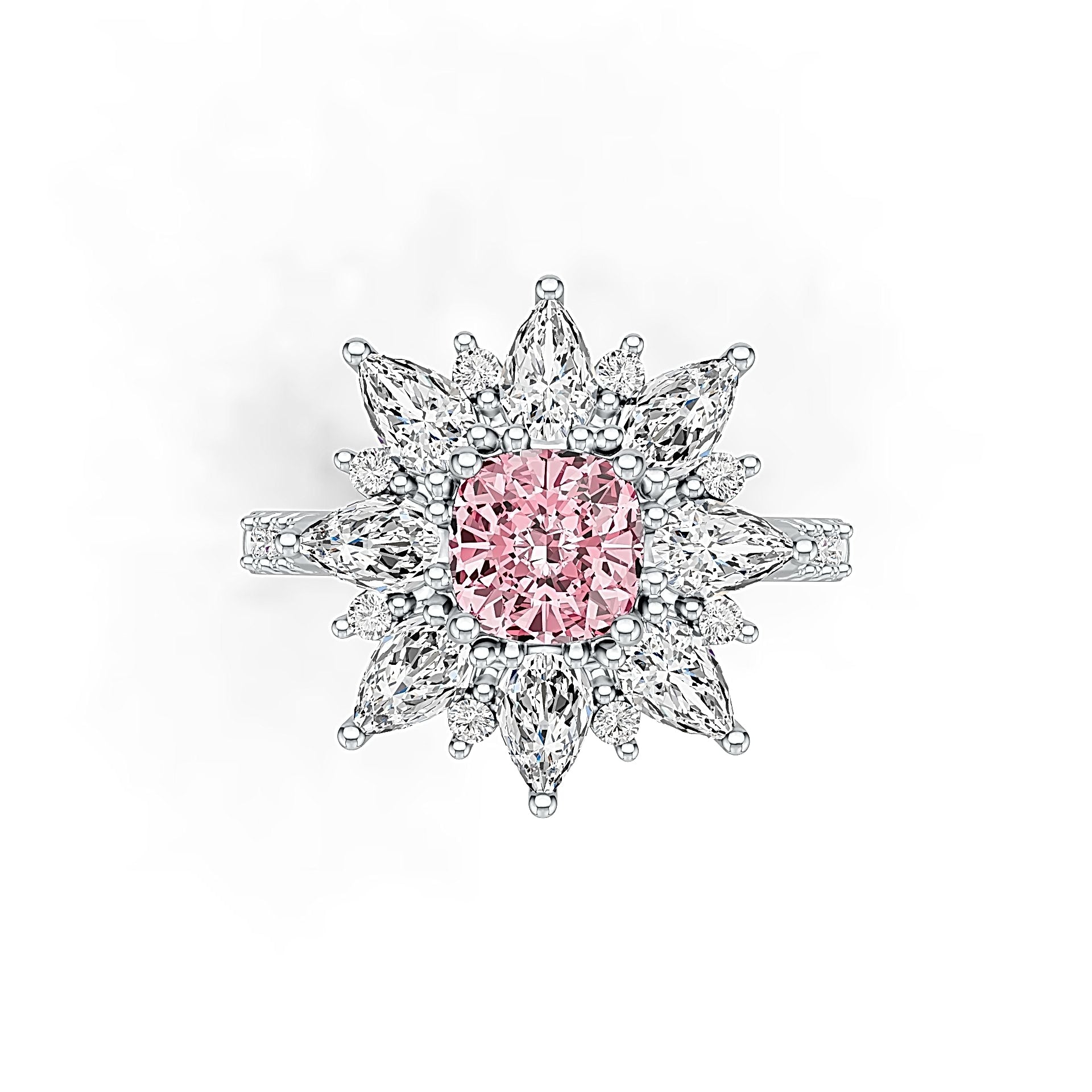 Sterling Silver Semi Mount Ring Setting Cushion CU 6x6mm PE 5x3mm Syzjewelry