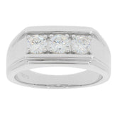 Men's 10K Gold Semi Mount Ring Setting RD 4x4mm 3 Stone Ring Moissanite Accent Syzjewelry