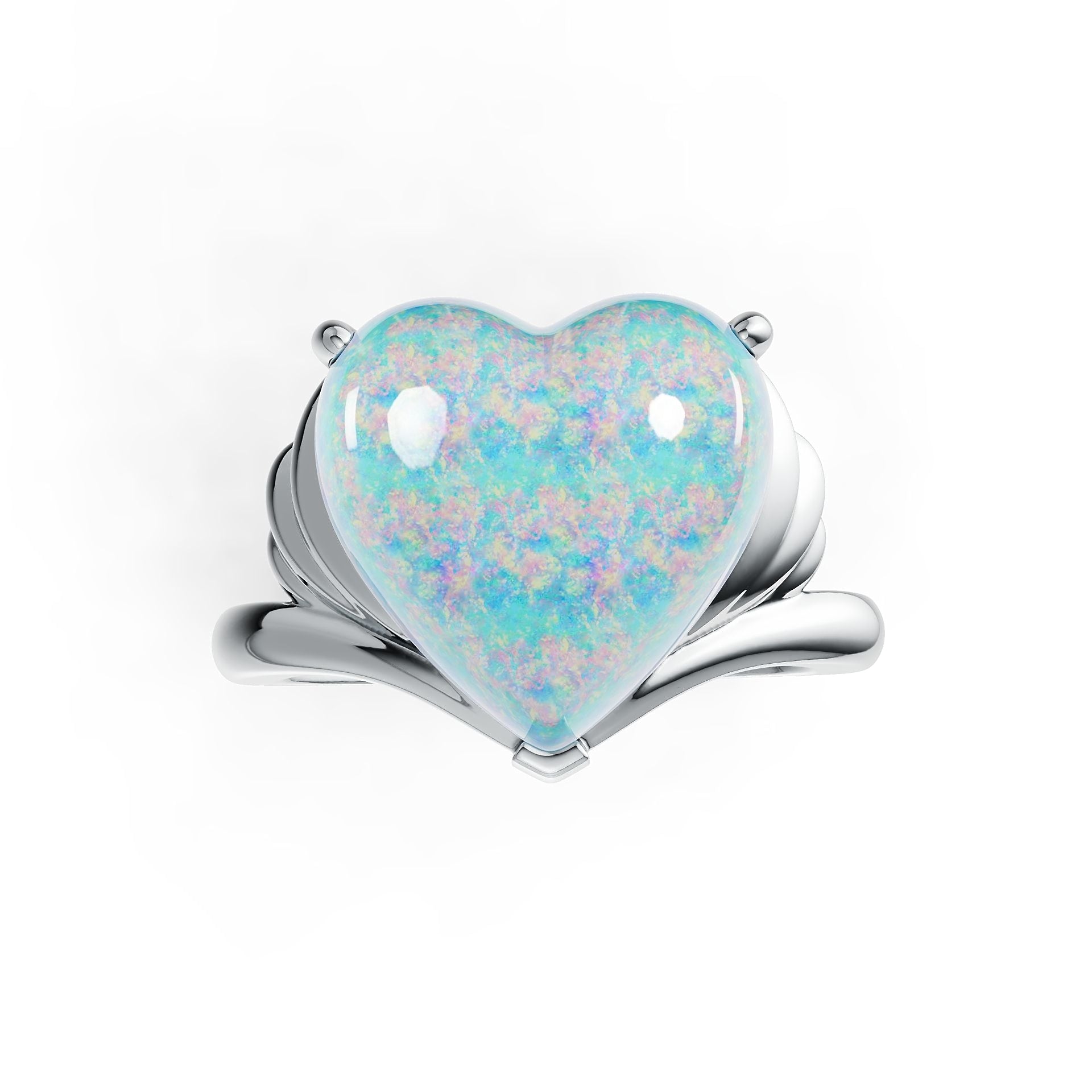 Sterling Silver Semi Mount Ring Setting Heart HT 15X15mm Crown 17969R Syzjewelry