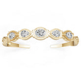 Platinum Semi Mount Bracelet Setting Round Ro 5x7mm Diamond Accent Syz Jewelry