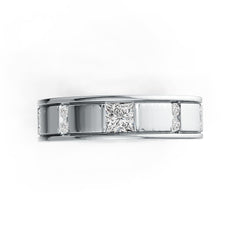 Sterling Silver Semi Mount Ring Setting Princess SQ 4X4mm Men's Band Ring DHJ