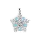 Colgante de plata de ley semi montura con engaste pera PE 7X5mm