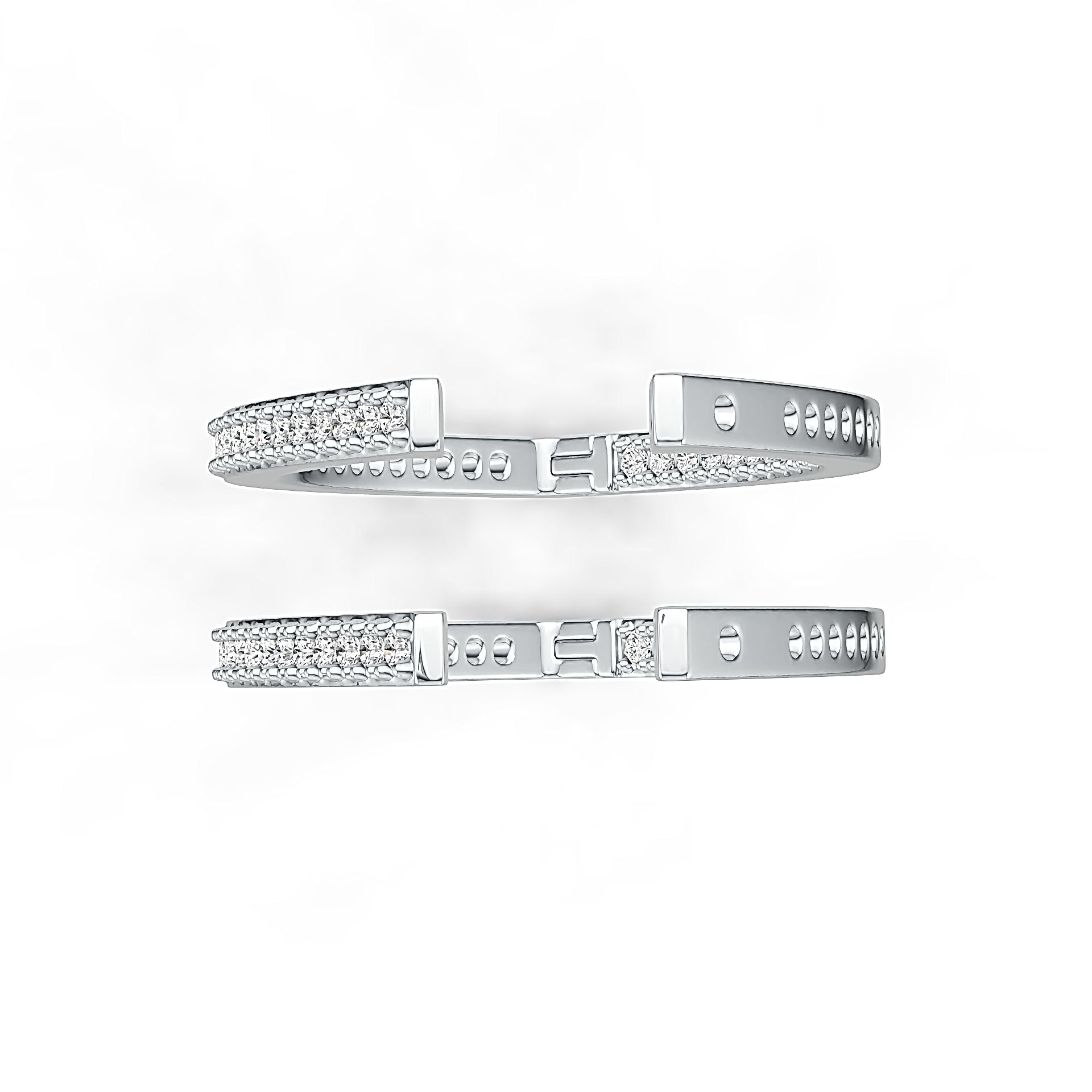 Sterling Silver Semi Mount Earrings Setting Round RD 1.5mm DHJ