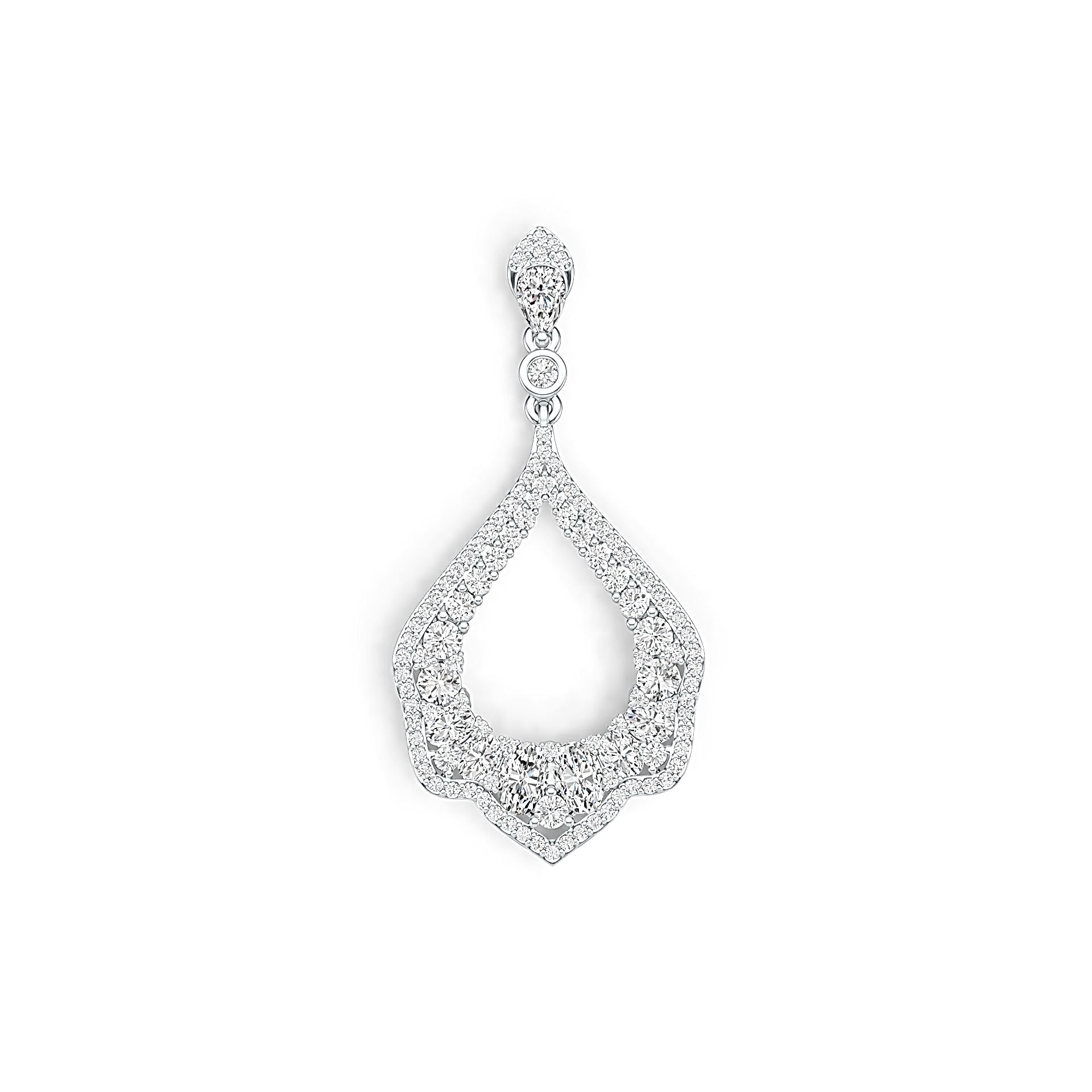 18K Gold Semi Mount Pendant Setting Oval OV 6X4mm Diamond Accent DHJ