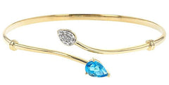 10K Gold Semi Mount Bracelet Setting Pear PE 9X6mm Moissanite Accent DHJ