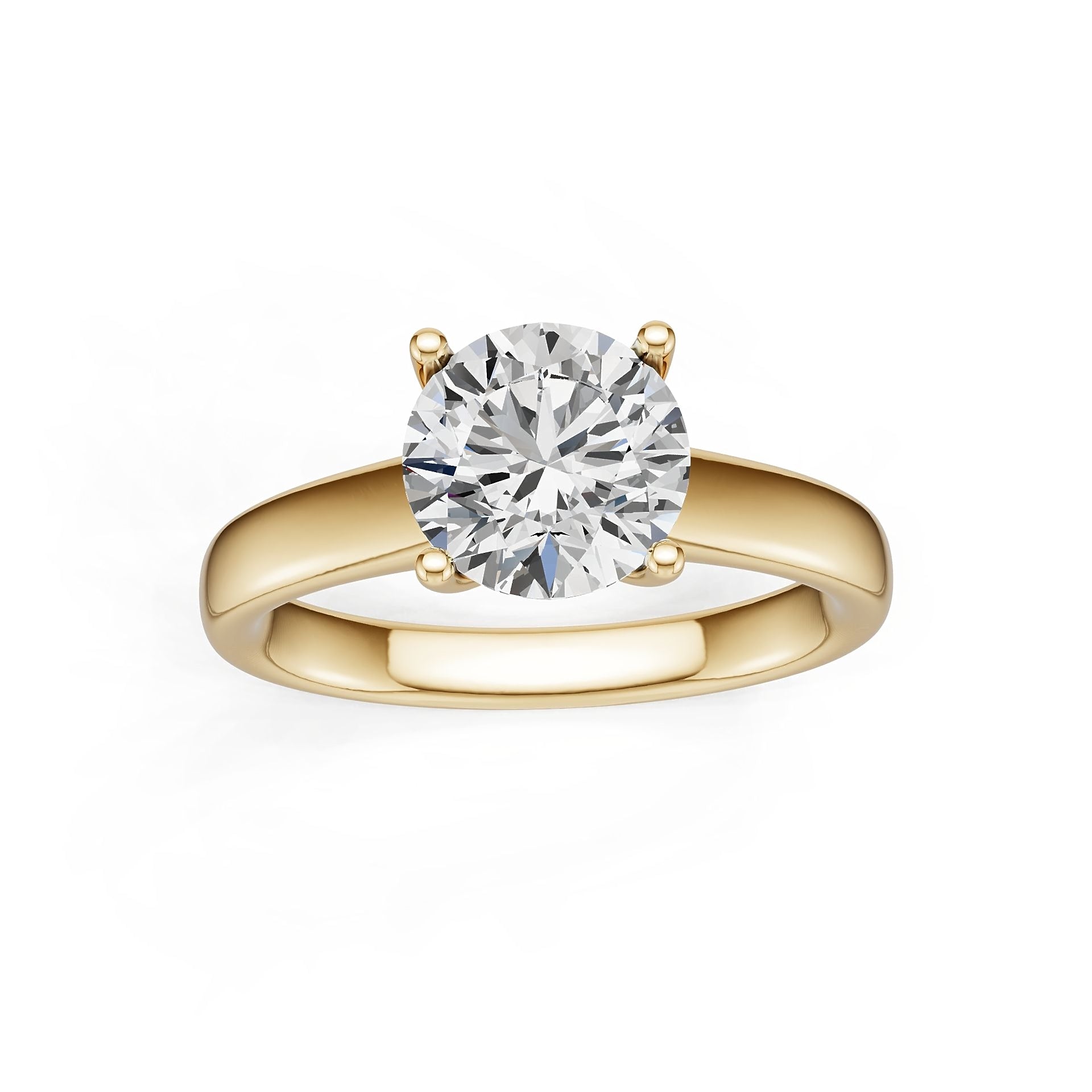 10K Gold Semi Mount Ring Setting Round Ro 8x8mm Moissanite Accent Syz Jewelry