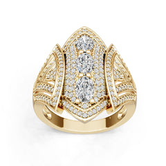 10K Gold Semi Mount Ring Setting Oval Ov 5x4mm Moissanite Accent Syz Jewelry