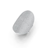 14K Gold Pave Set Cocktail Ring with or Moissanite Diamond Accent DHJ