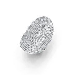 14K Gold Pave Set Cocktail Ring with or Moissanite Diamond Accent DHJ