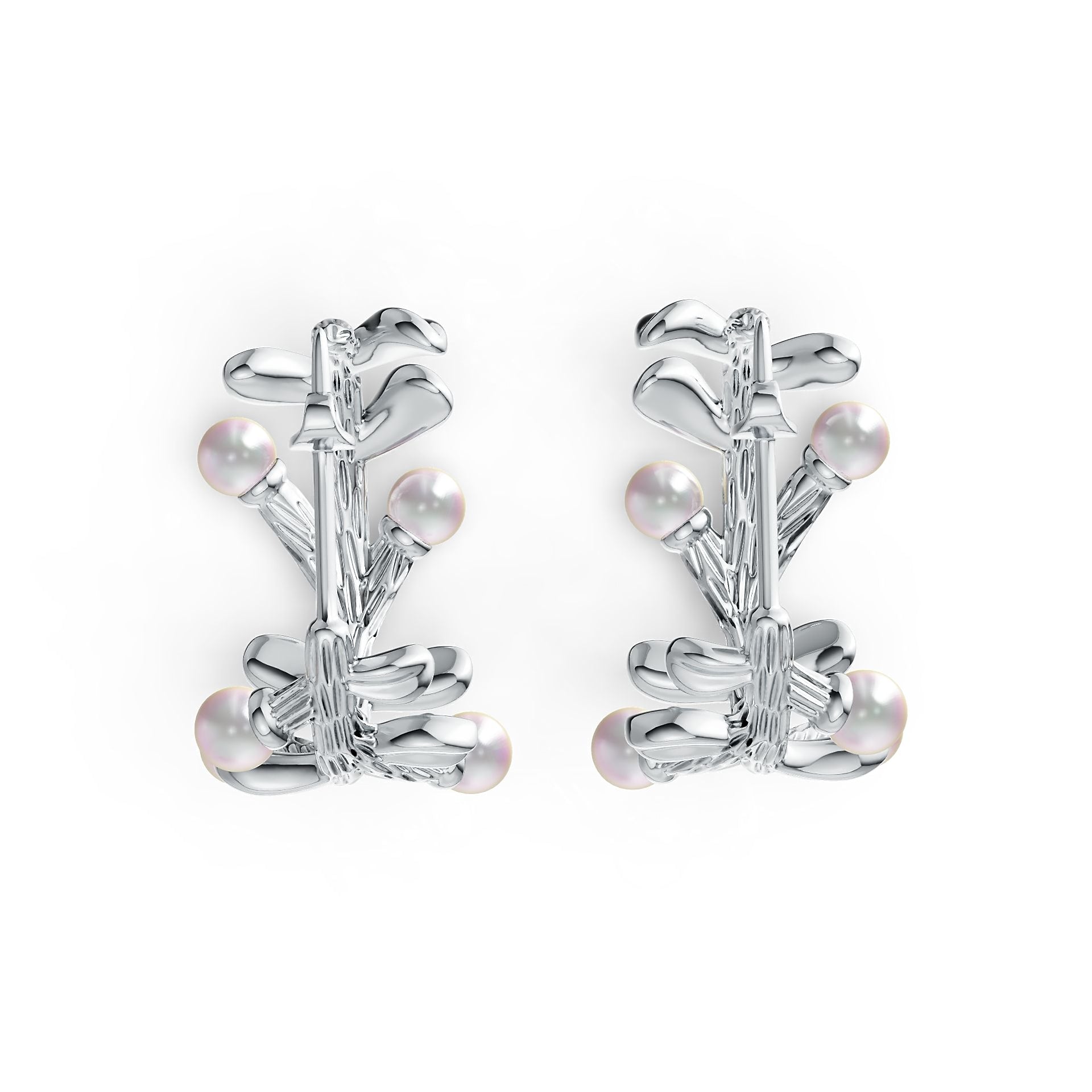 Sterling Silver Semi Mount Earrings Setting Round RD 3.5mm DHJ