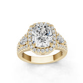10K Gold Semi Mount Ring Setting Cushion Cu 5x8mm Moissanite Accent Syz Jewelry