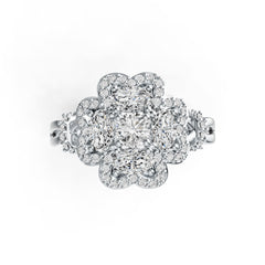 Sterling Silver Semi Mount Ring Setting Oval OV 5x3mm RD 4x4mm DHJ