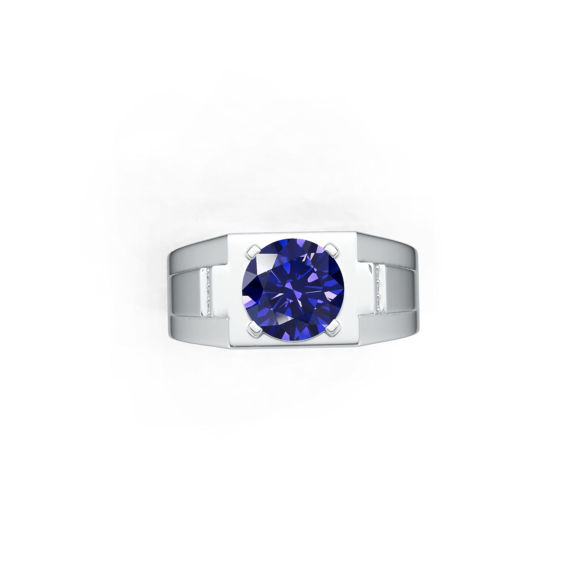 "Sterling Silver Semi Mount Pendant Setting Round RD 2x6mm Princess SQ 2x2mm Syzjewelry