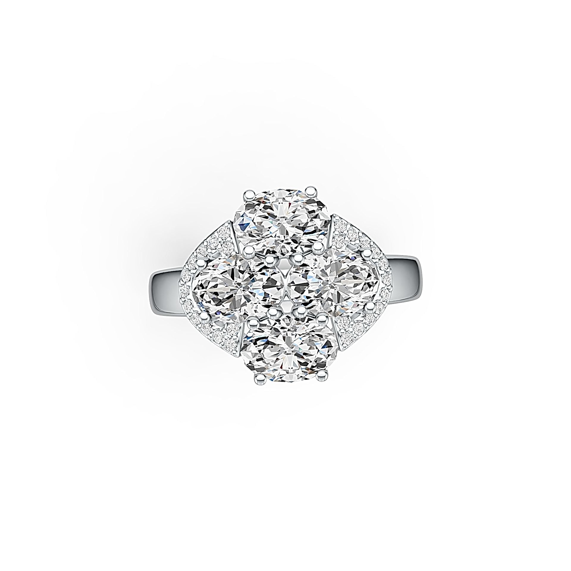 Sterling Silver Semi Mount Ring Setting Oval OV 7x5mm with White Topaz - Syzjewelry