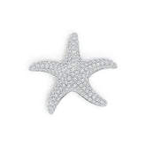 Sterling Silver Pendant Starfish Theme with White Topaz or Moissanite DHJ