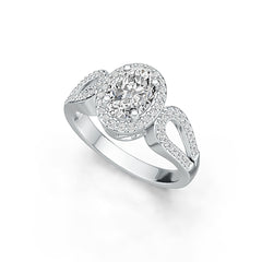 18K Gold Semi Mount Ring Setting Oval OV 8X6mm Diamond Accent DHJ