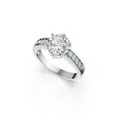 14K Gold Semi Mount Ring Setting Round RD 8x8mm with Diamond Accent DHJ
