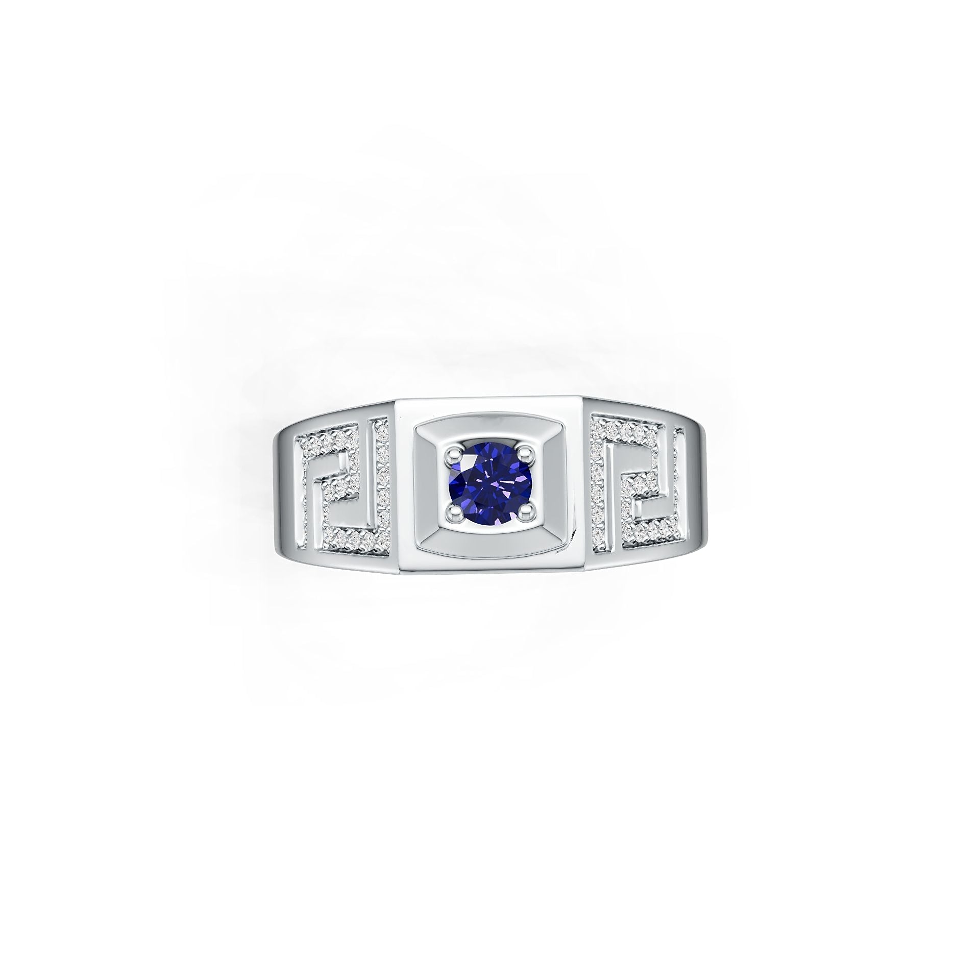 Men's Sterling Silver Semi Mount Ring Setting Round RD 4x4mm Syzjewelry