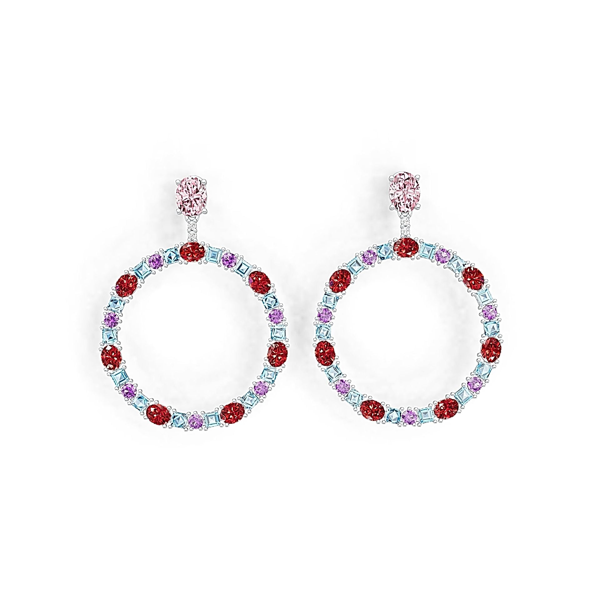 Sterling Silver Semi Mount Earrings Setting Oval OV 8X6mm OV 5X3mm DHJ