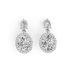 Sterling Silver Semi Mount Earrings Setting Oval OV 10X8mm PE 6X4mm DHJ