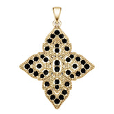 18K Gold Semi Mount Pendant Setting Round Ro 2x2mm Diamond Accent Syz Jewelry