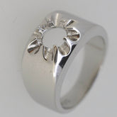 Men's 18K Gold Semi Mount Ring Setting Round RD 7x7mm Ring Solid Syzjewelry