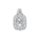 10K Gold Semi Mount Pendant Setting Emerald OCT 10X8mm Moissanite Accent DHJ