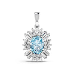 14K Gold Semi Mount Pendant Setting Oval Ov 8x6mm Diamond Accent Syz Jewelry
